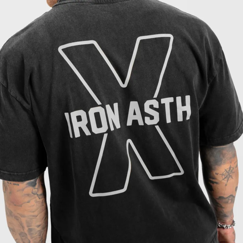 Pánské tričko Iron Aesthetics X Washed, černé-7