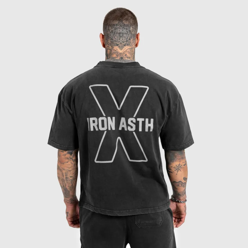 Pánské tričko Iron Aesthetics X Washed, černé-6