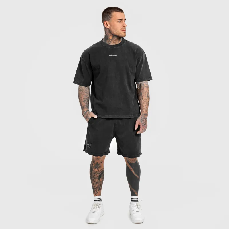 Pánské tričko Iron Aesthetics X Washed, černé-8