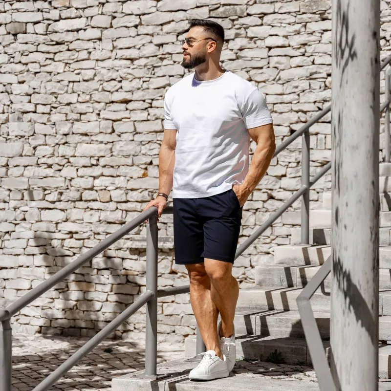 Pánské kraťasy Iron Aesthetics Chino Flex, navy-8