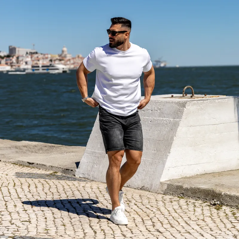 Pánské džínové kraťasy Iron Aesthetics Denim Stretch, černé-9