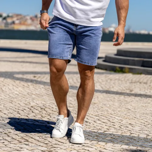 Pánské džínové kraťasy Iron Aesthetics Denim Stretch, modré