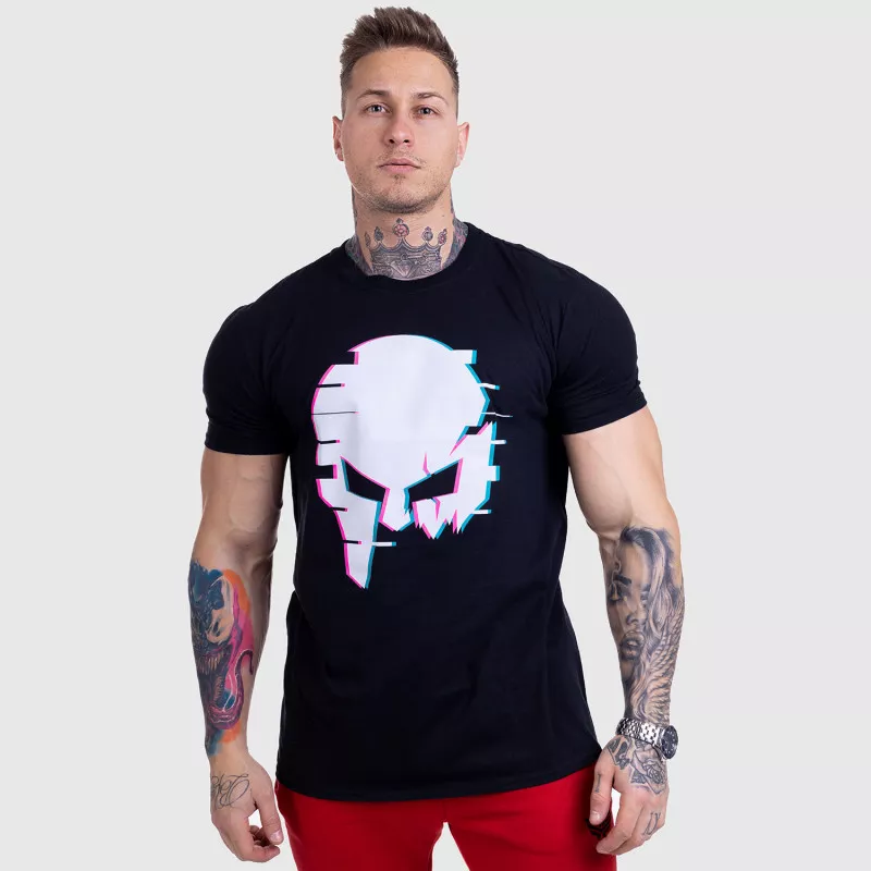 Ultrasoft tričko Iron Aesthetics Skull GLITCH, černé-4