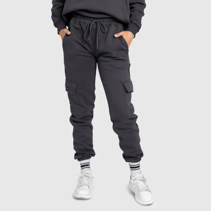 Dámské tepláky Iron Aesthetics Cargo, šedé-1