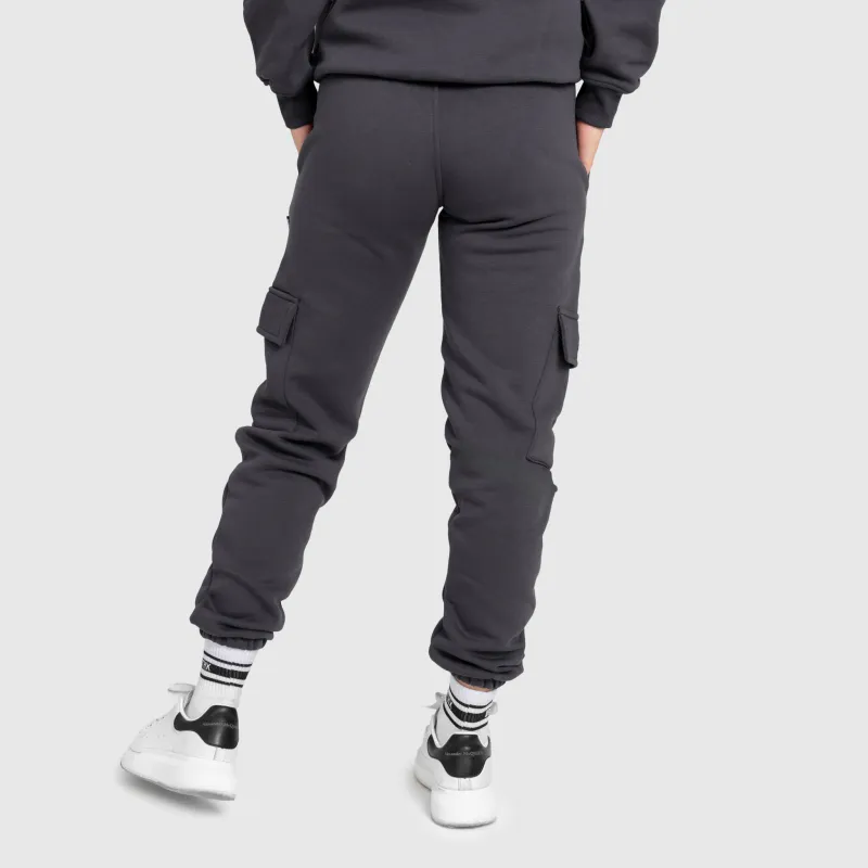 Dámské tepláky Iron Aesthetics Cargo, šedé-3