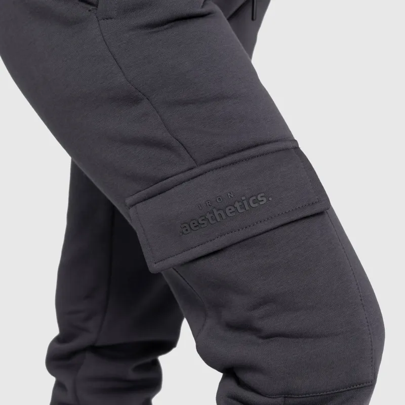 Dámské tepláky Iron Aesthetics Cargo, šedé-8