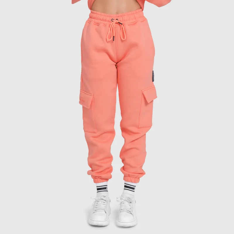 Dámské tepláky Iron Aesthetics Cargo, lososové-4