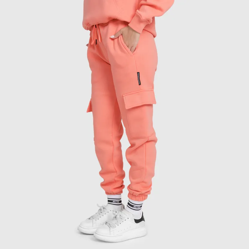 Dámské tepláky Iron Aesthetics Cargo, lososové-5