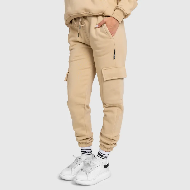 Dámské tepláky Iron Aesthetics Cargo, béžové-6