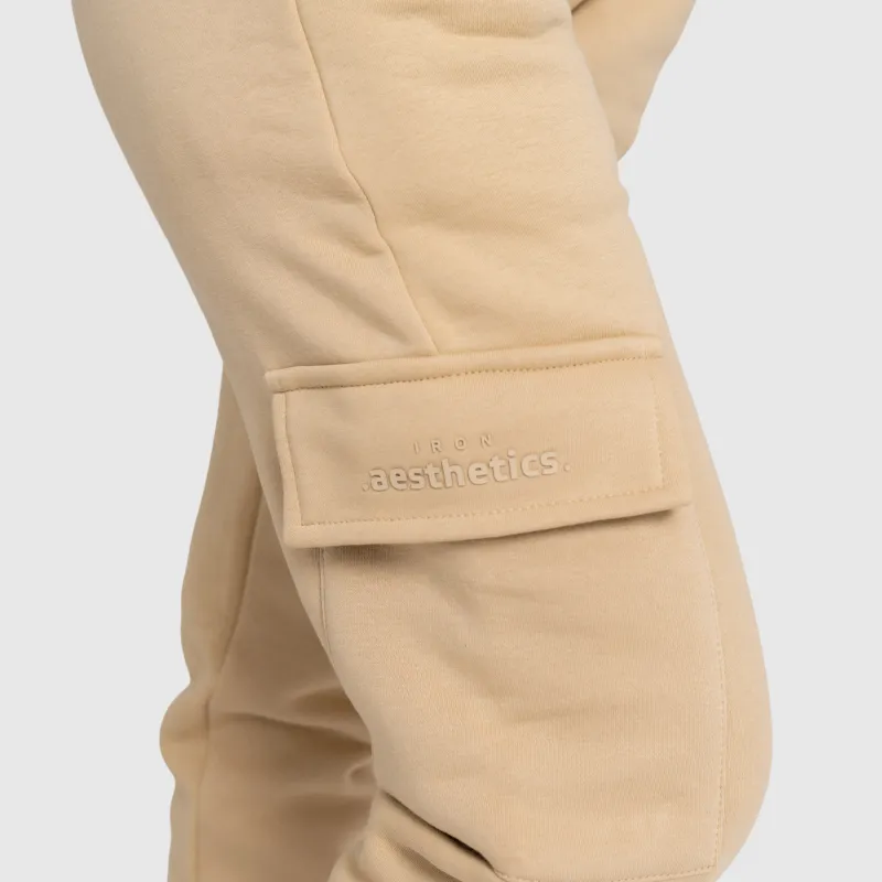Dámské tepláky Iron Aesthetics Cargo, béžové-9