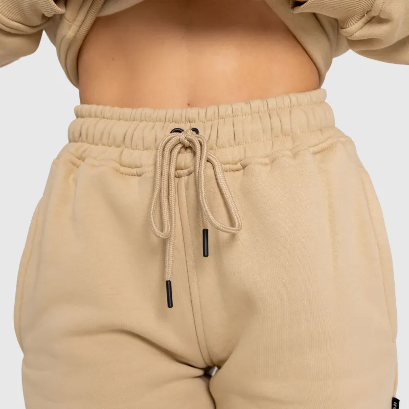 Dámské tepláky Iron Aesthetics Cargo, béžové-10