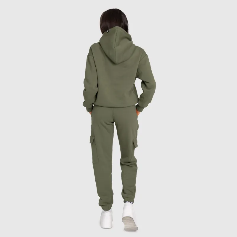 Dámská oversized souprava Iron Aesthetics Cargo, zelená-4