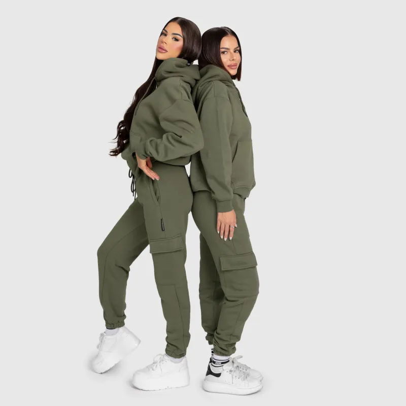 Dámská oversized souprava Iron Aesthetics Cargo, zelená-10