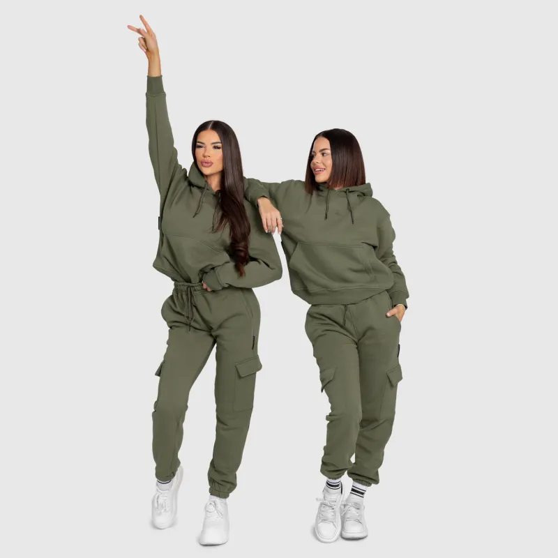 Dámská oversized souprava Iron Aesthetics Cargo, zelená-11