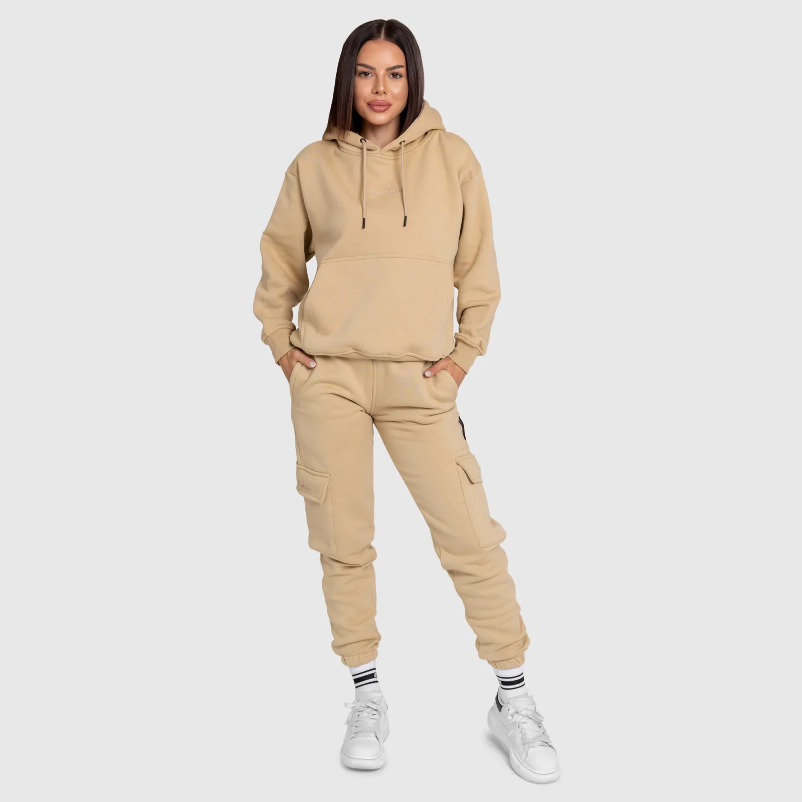 Dámská oversized souprava Iron Aesthetics Cargo, béžová-1