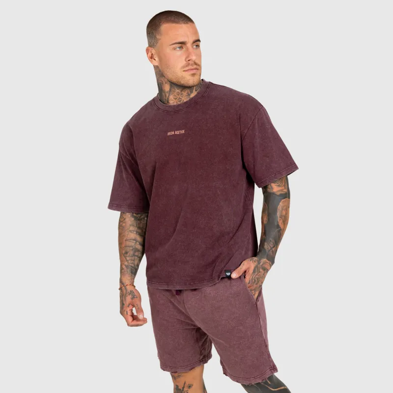 Pánská souprava Iron Aesthetics X Washed, burgundy-6
