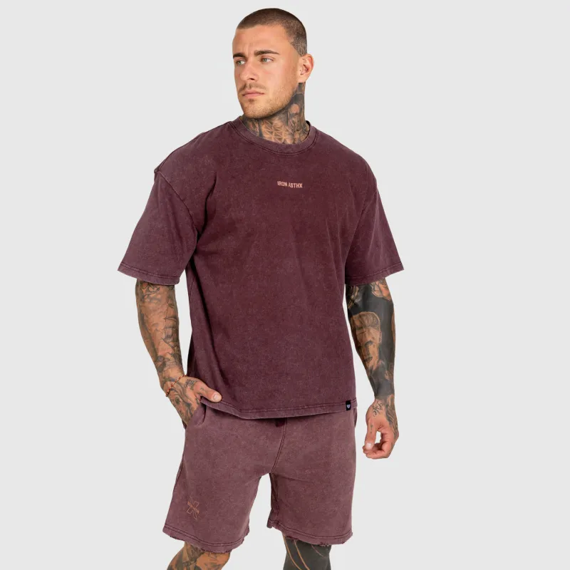 Pánská souprava Iron Aesthetics X Washed, burgundy-11