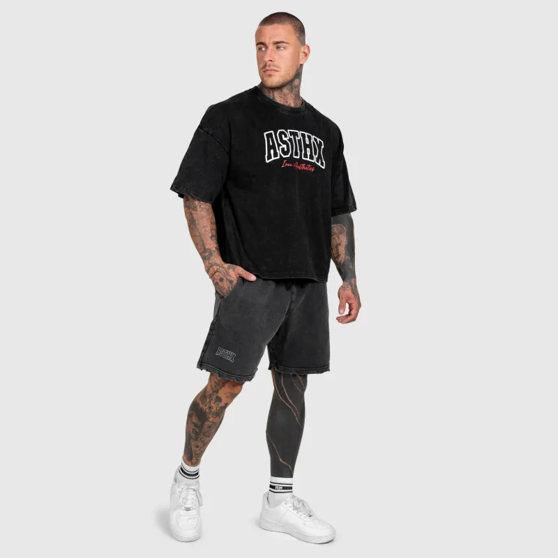 Pánské kraťasy Iron Aesthetics ASTHX, washed black-9