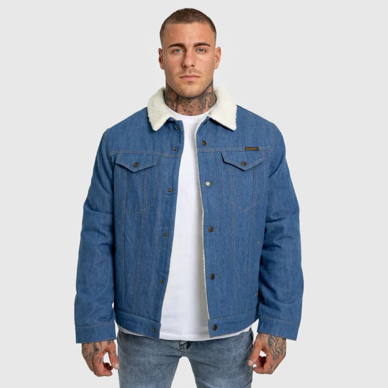 Pánská džínová bunda Iron Aesthetics Sherpa, modrá-3