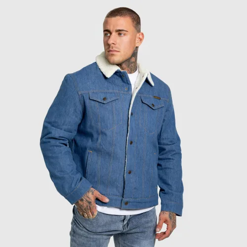 Pánská džínová bunda Iron Aesthetics Sherpa, modrá