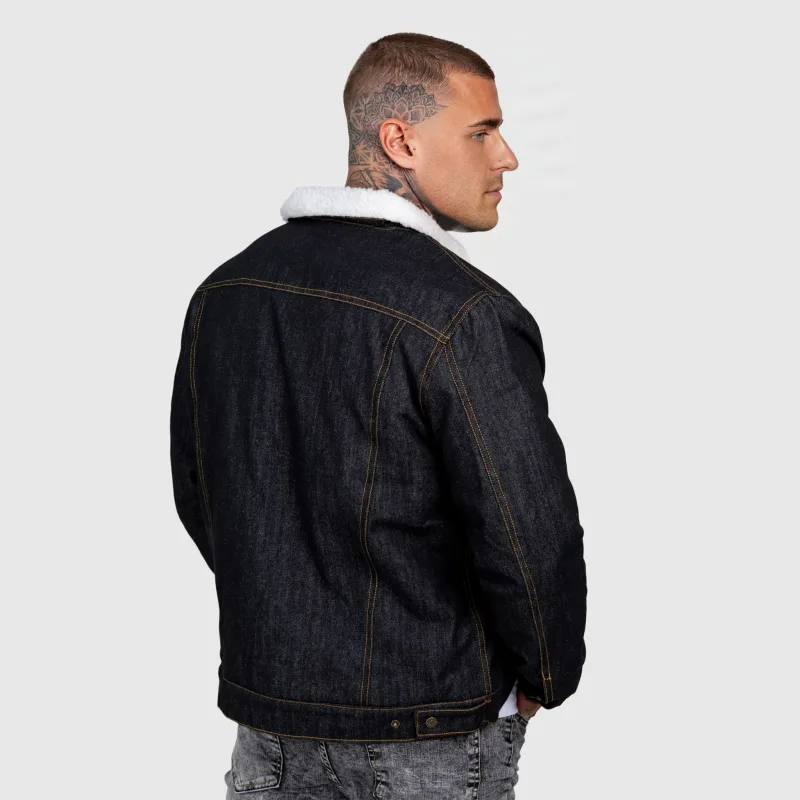 Pánská džínová bunda Iron Aesthetics Sherpa, černá-7