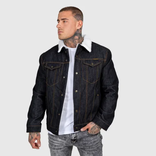 Pánská džínová bunda Iron Aesthetics Sherpa, černá
