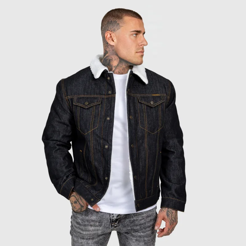 Pánská džínová bunda Iron Aesthetics Sherpa, černá-3
