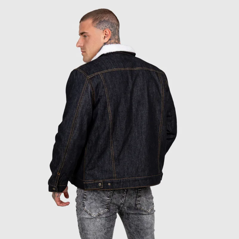 Pánská džínová bunda Iron Aesthetics Sherpa, černá-8