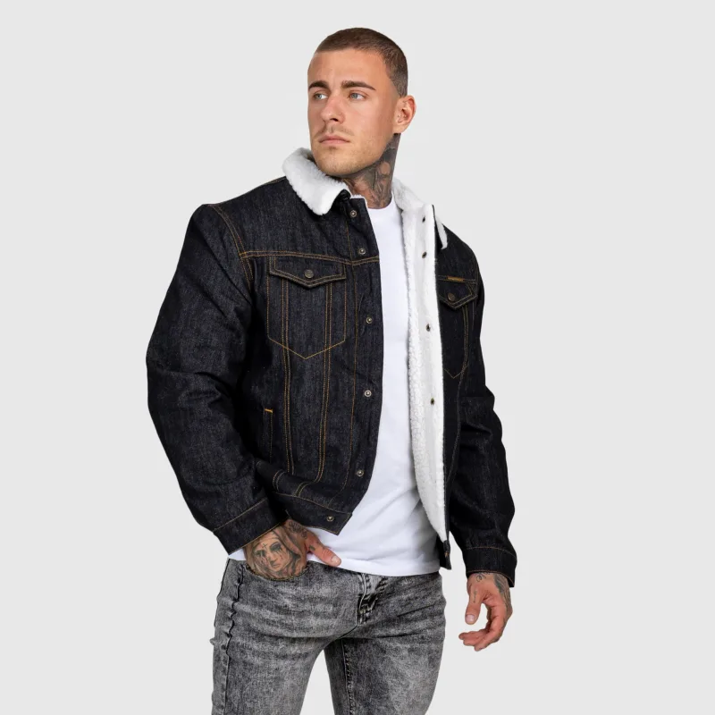 Pánská džínová bunda Iron Aesthetics Sherpa, černá-5