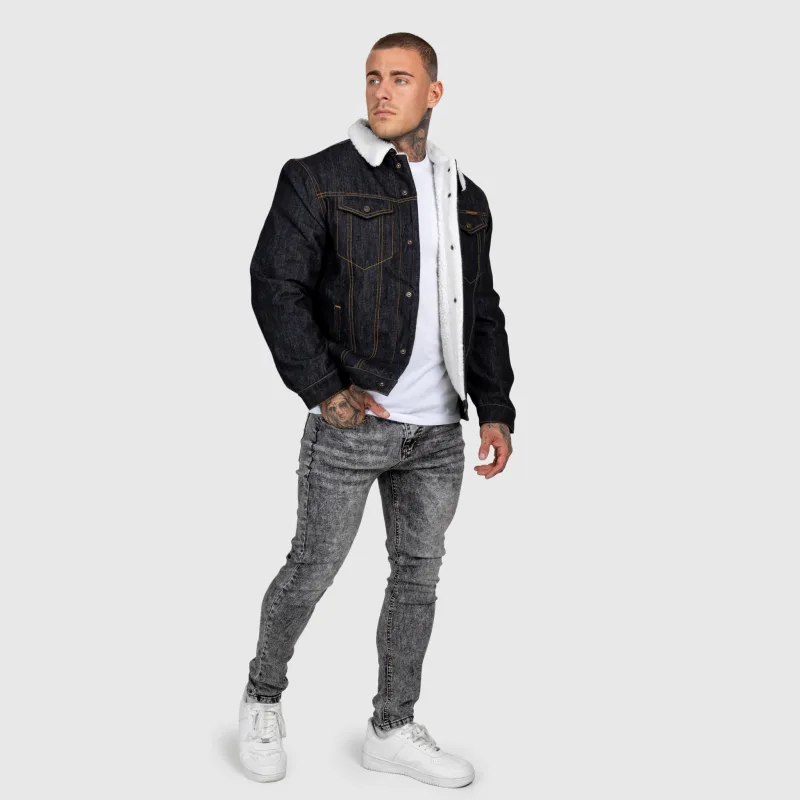 Pánská džínová bunda Iron Aesthetics Sherpa, černá-16