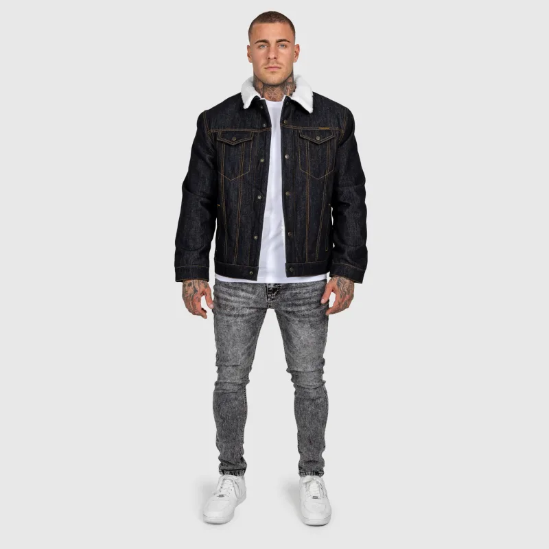 Pánská džínová bunda Iron Aesthetics Sherpa, černá-14