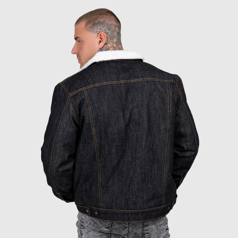 Pánská džínová bunda Iron Aesthetics Sherpa, černá-13
