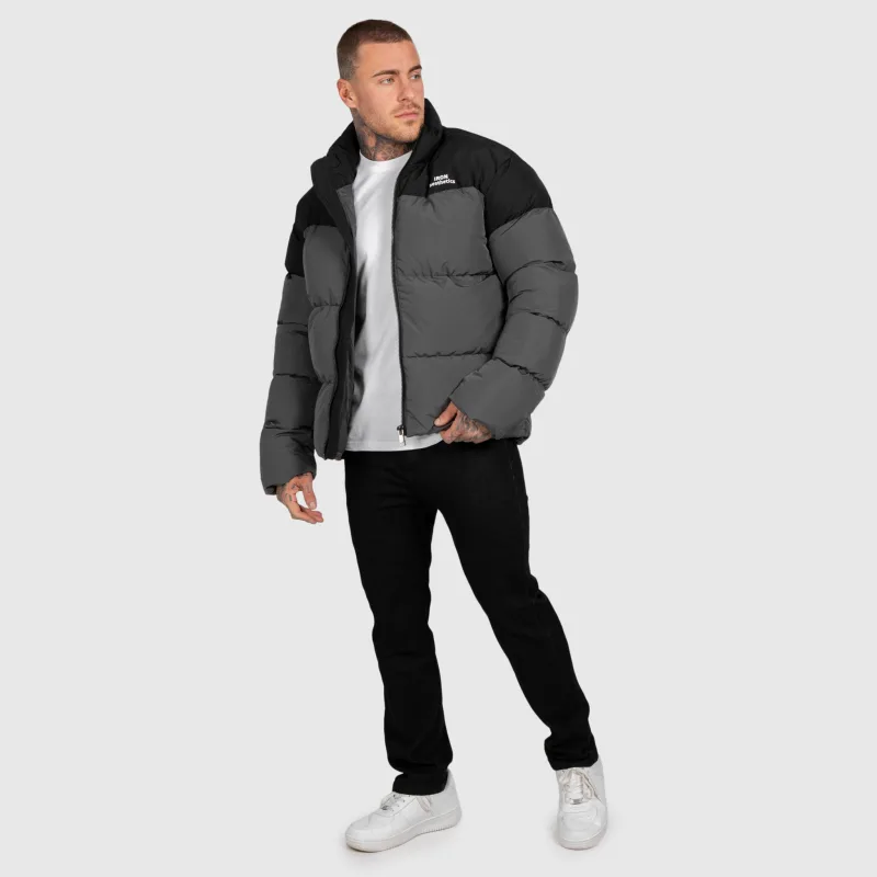 Pánská bunda Iron Aesthetics Block Puffer, black/grey-12