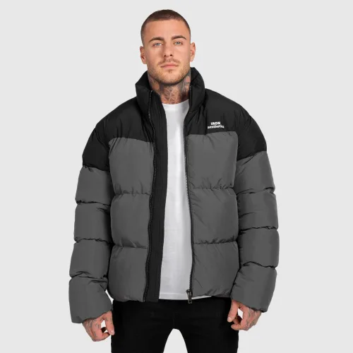 Pánská bunda Iron Aesthetics Block Puffer, black/grey