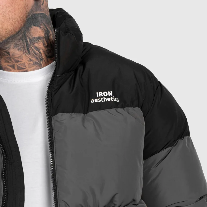 Pánská bunda Iron Aesthetics Block Puffer, black/grey-9