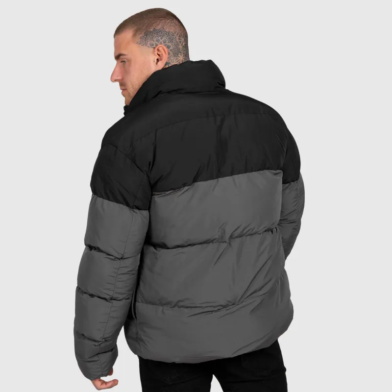 Pánská bunda Iron Aesthetics Block Puffer, black/grey-7