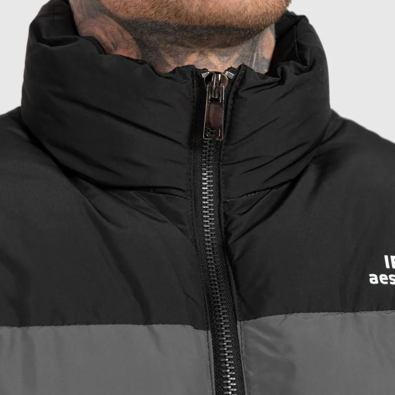 Pánská bunda Iron Aesthetics Block Puffer, black/grey-8