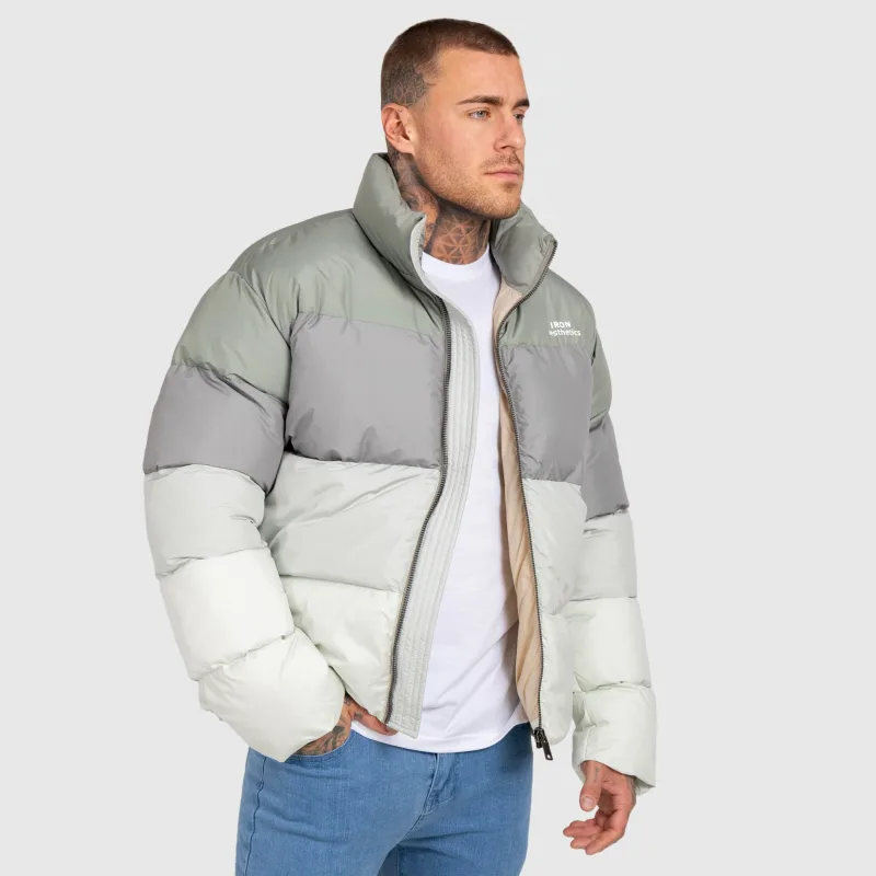 Pánská bunda Iron Aesthetics Block Puffer, green-3