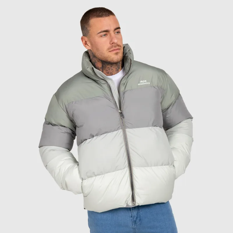 Pánská bunda Iron Aesthetics Block Puffer, green-4