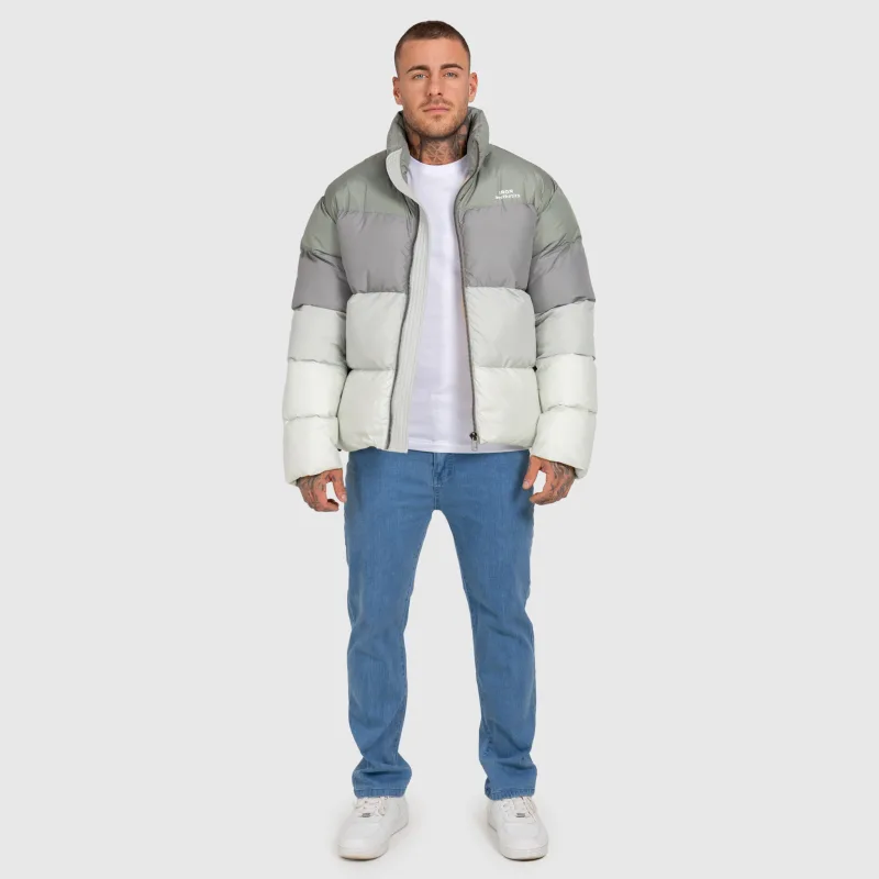 Pánská bunda Iron Aesthetics Block Puffer, green-11
