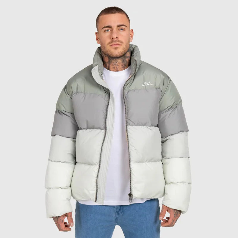 Pánská bunda Iron Aesthetics Block Puffer, green-5