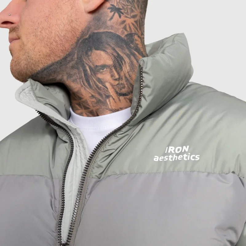 Pánská bunda Iron Aesthetics Block Puffer, green-7