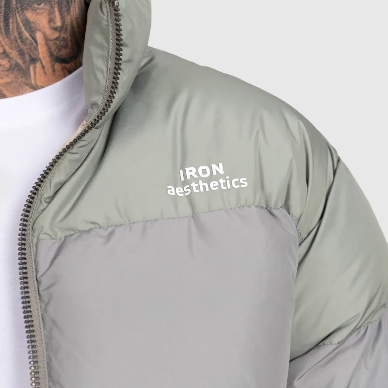 Pánská bunda Iron Aesthetics Block Puffer, green-9