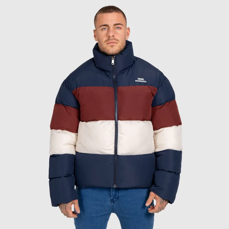 Pánská bunda Iron Aesthetics Block Puffer, navy-2