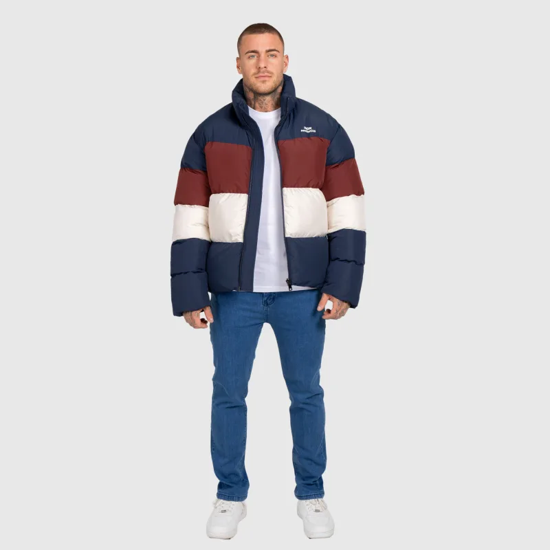 Pánská bunda Iron Aesthetics Block Puffer, navy-11