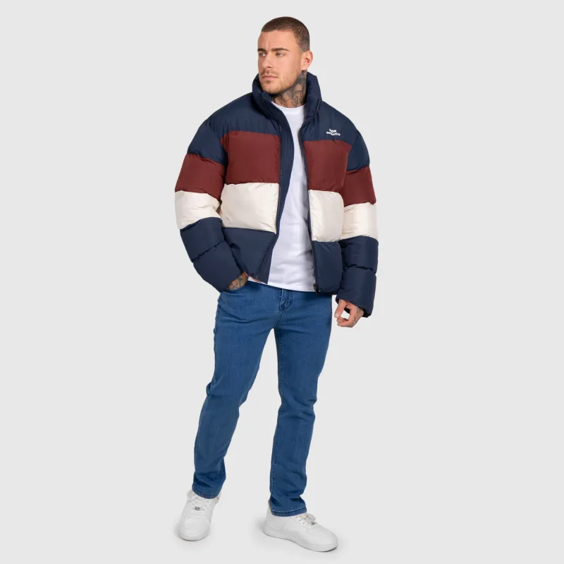Pánská bunda Iron Aesthetics Block Puffer, navy-12