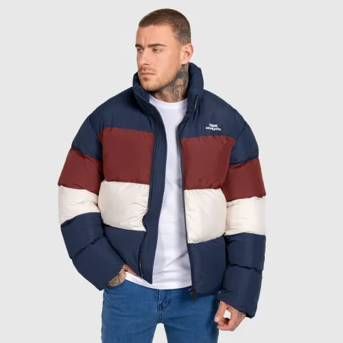 Pánská bunda Iron Aesthetics Block Puffer, navy