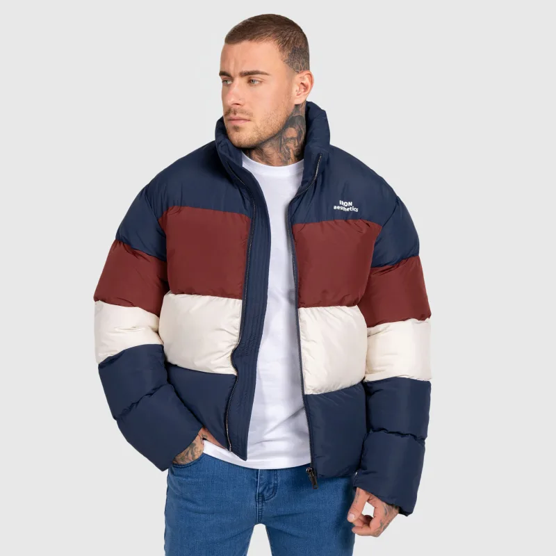 Pánská bunda Iron Aesthetics Block Puffer, navy-1