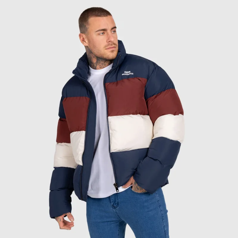 Pánská bunda Iron Aesthetics Block Puffer, navy-3