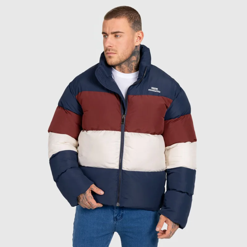 Pánská bunda Iron Aesthetics Block Puffer, navy-5